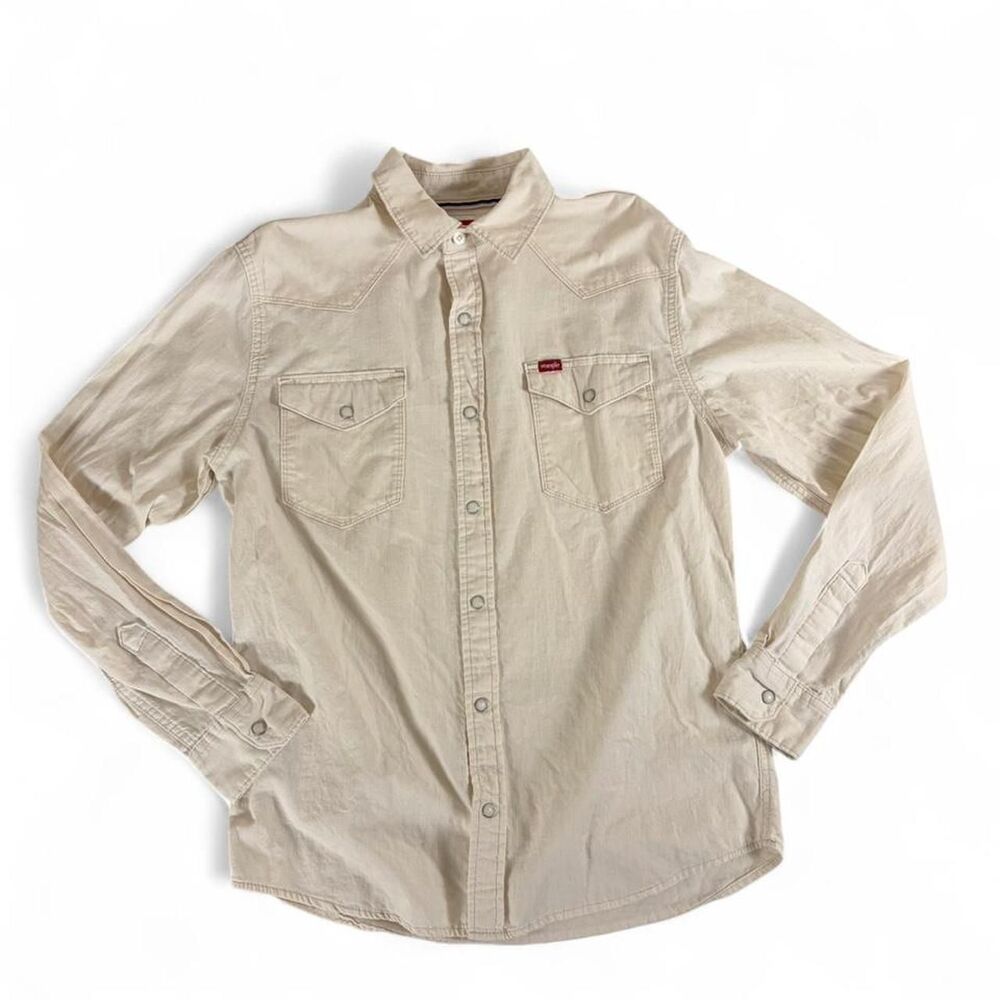 Wrangler Men's Cream and Tan Shirt